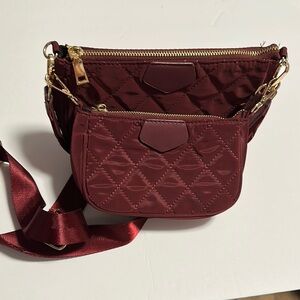 Elegant Burgundy Quilted Women's Bag
